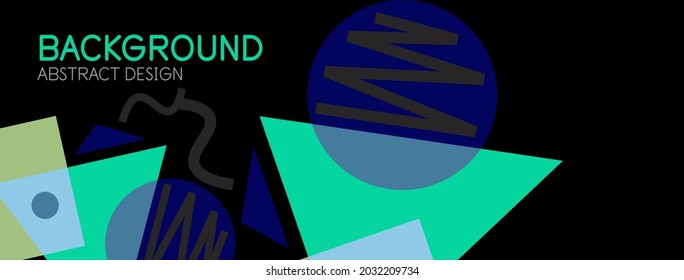 Abstract background. Blocks, lines, triangles, circles composition. Techno or business concept for wallpaper, banner, background, landing page