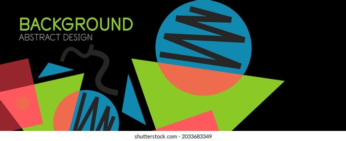 Abstract background. Blocks, lines, triangles, circles composition. Techno or business concept for wallpaper, banner, background, landing page