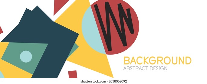 Abstract background. Blocks, lines, triangles, circles composition. Techno or business concept for wallpaper, banner, background, landing page