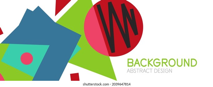 Abstract background. Blocks, lines, triangles, circles composition. Techno or business concept for wallpaper, banner, background, landing page