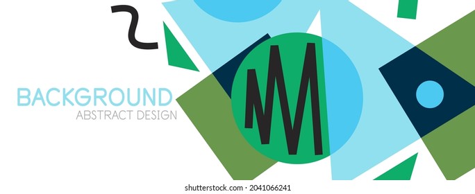 Abstract background. Blocks, lines, triangles, circles composition. Techno or business concept for wallpaper, banner, background, landing page