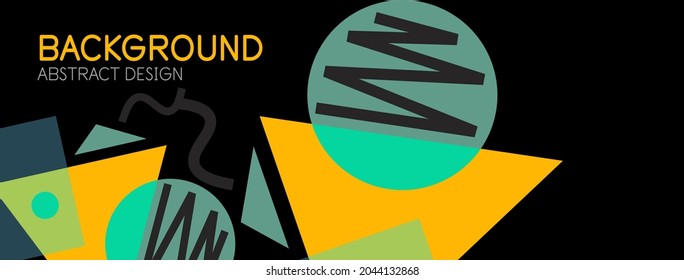 Abstract background. Blocks, lines, triangles, circles composition. Techno or business concept for wallpaper, banner, background, landing page