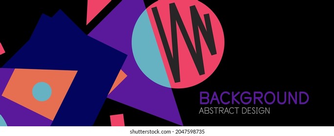 Abstract background. Blocks, lines, triangles, circles composition. Techno or business concept for wallpaper, banner, background, landing page