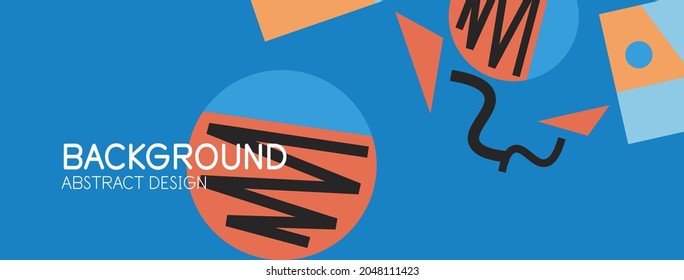 Resumo. Blocos, linhas, triângulos, círculos e composição. Techno ou conceito de negócios para papel de parede, banner, fundo, página inicial