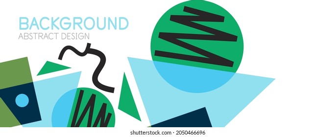 Abstract background. Blocks, lines, triangles, circles composition. Techno or business concept for wallpaper, banner, background, landing page