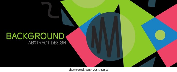 Abstract background. Blocks, lines, triangles, circles composition. Techno or business concept for wallpaper, banner, background, landing page