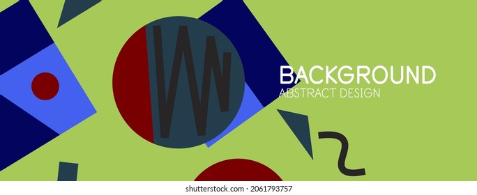 Abstract background. Blocks, lines, triangles, circles composition. Techno or business concept for wallpaper, banner, background, landing page