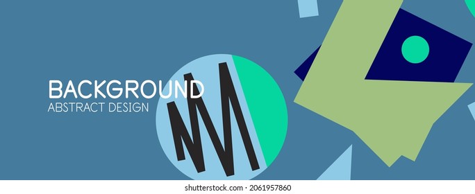 Abstract background. Blocks, lines, triangles, circles composition. Techno or business concept for wallpaper, banner, background, landing page
