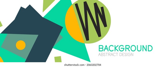 Abstract background. Blocks, lines, triangles, circles composition. Techno or business concept for wallpaper, banner, background, landing page