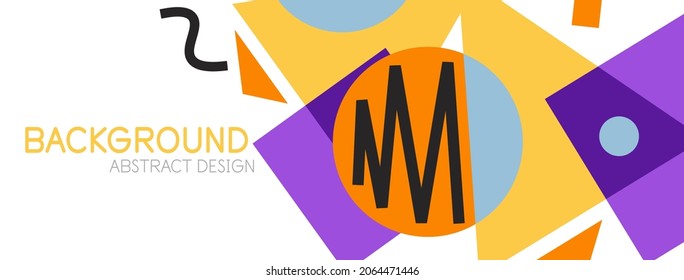 Abstract background. Blocks, lines, triangles, circles composition. Techno or business concept for wallpaper, banner, background, landing page