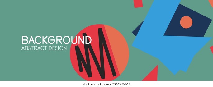 Abstract background. Blocks, lines, triangles, circles composition. Techno or business concept for wallpaper, banner, background, landing page