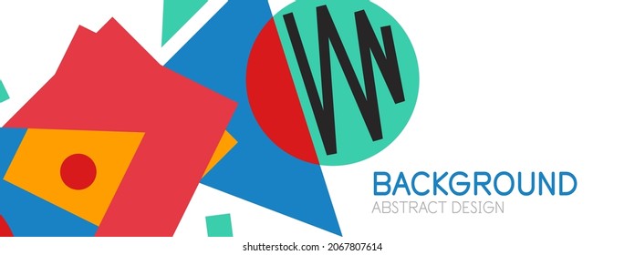 Abstract background. Blocks, lines, triangles, circles composition. Techno or business concept for wallpaper, banner, background, landing page