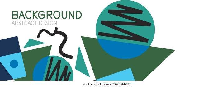 Abstract background. Blocks, lines, triangles, circles composition. Techno or business concept for wallpaper, banner, background, landing page