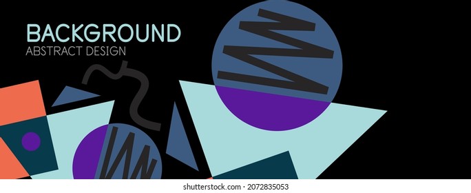 Abstract background. Blocks, lines, triangles, circles composition. Techno or business concept for wallpaper, banner, background, landing page