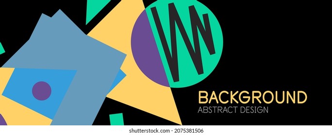 Abstract background. Blocks, lines, triangles, circles composition. Techno or business concept for wallpaper, banner, background, landing page