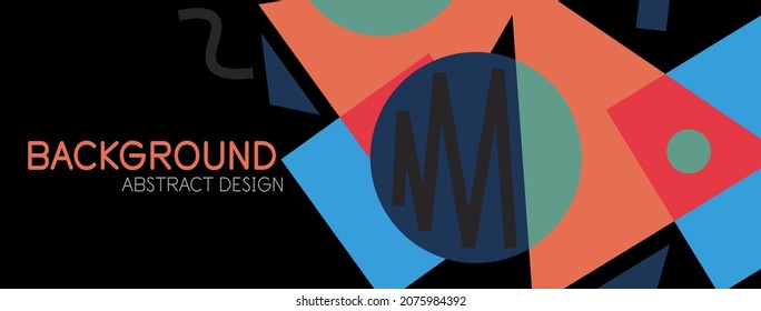 Abstract background. Blocks, lines, triangles, circles composition. Techno or business concept for wallpaper, banner, background, landing page