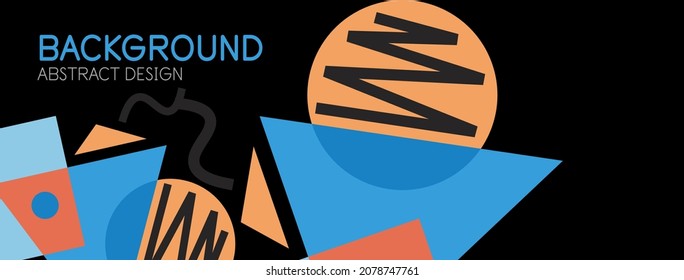 Abstract background. Blocks, lines, triangles, circles composition. Techno or business concept for wallpaper, banner, background, landing page