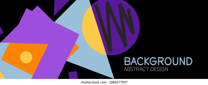 Abstract background. Blocks, lines, triangles, circles composition. Techno or business concept for wallpaper, banner, background, landing page
