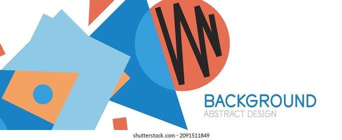 Abstract background. Blocks, lines, triangles, circles composition. Techno or business concept for wallpaper, banner, background, landing page