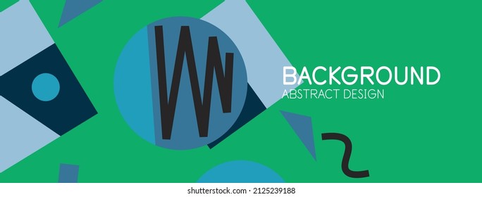 Abstract background. Blocks, lines, triangles, circles composition. Techno or business concept for wallpaper, banner, background, landing page