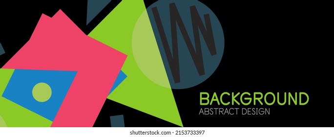 Abstract background. Blocks, lines, triangles, circles composition. Techno or business concept for wallpaper, banner, background, landing page