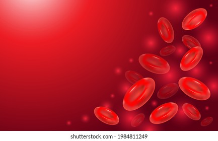 Resumen de antecedentes de los glóbulos rojos eritrocitos realistas. Día Mundial de la Hemofilia. Cartel con espacio para copiar. Ilustración de material vectorial. 