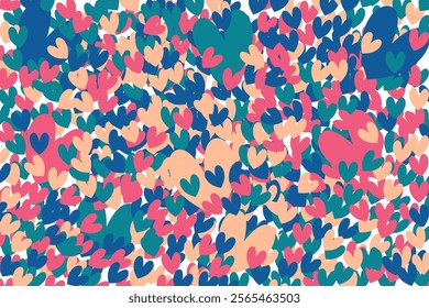 Abstract background blooming colors full with heart