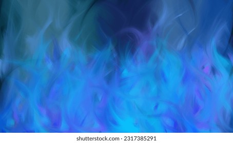 ABSTRACT BACKGROUND, Blowing Blue Fires Flame
