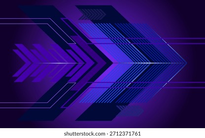 Antecedentes Abstractas. Tecnología geométrica cibernética de flecha azul futurista   