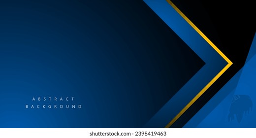 Abstract background Blue arrow with line yellow metallic. technology concept. vector illustration