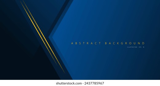 Fondo abstracto Lujo de la flecha azul con el concepto de la tecnología del oro de la línea para la plantilla, póster, papel pintado, diseño del volante. Ilustración de vector