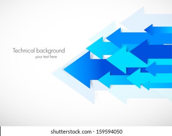 Abstract background with blue arrows