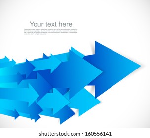 Abstract background with blue arrows