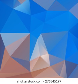 Abstract background with blue and beige triangles.
