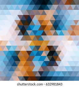 abstract background of blue and beige triangles