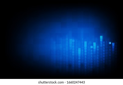 abstract background of blue binary number data internet flow 