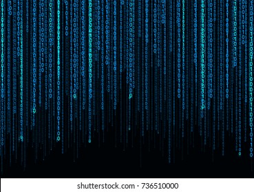 Abstract Background. Blue Binary Rain.