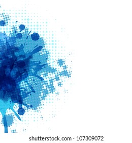 Abstract Background With Blue Blob, Vector Illustration