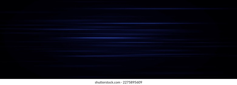 
Abstract background with blue blurred lines, rays, glare of light on a black background