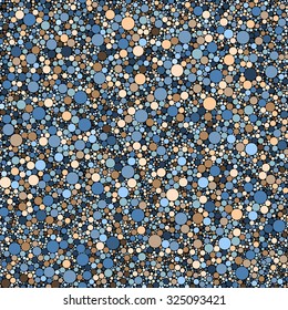 Abstract background with blue and brown circles. Seamless pattern