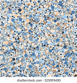 Abstract background with blue and brown circles. Seamless pattern