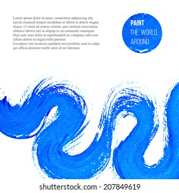 Abstract  background with blue  brush stroke