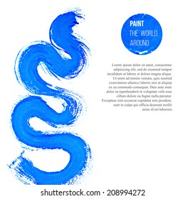 Abstract  background with blue  brush stroke