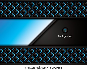 Abstract background, blue carbon brochure, vector