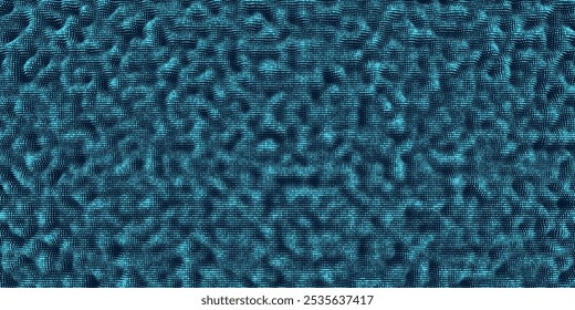 Fundo abstrato de pontos de tamanho caótico azul em azul escuro. Conceito pontilhado com efeito de texturização. Banner para análise de dados de negócios, ciência e tecnologia.