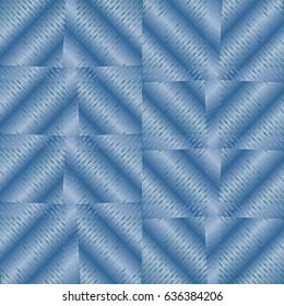 Abstract background with blue checker patterns in metallic design, 3d optical art illusion