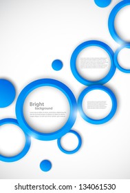 Abstract background with blue circles. Bright illustration