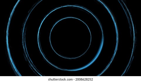 Abstract background with blue circles and luminous. Space for text. Vector background.