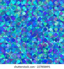 Abstract background Blue circles mosaic Seamless pattern