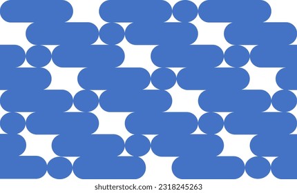 abstract background with blue circles and oval stirp on white background repeat seamless pattern design for fabric printing or wallpaper or abstract art or pop art